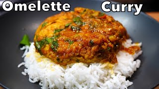 JUICY FLUFFY Masala Egg Omelette Curry EASY QUICK amp DELICIOUS [upl. by Elyad]