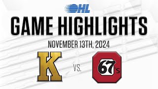 OHL Highlights Kingston Frontenacs vs Ottawa 67s November 13 2024 [upl. by Augy]