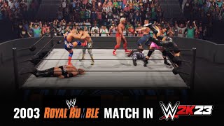 2003 WWE Royal Rumble Match in WWE 2K23 [upl. by Katrine]