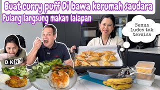 BUAT CURRY PUFF DI BAWA KERUMAH SAUDARA  SAMPE RUMAH LANGSUNG MAKAN LALAPAN [upl. by Solahcin]