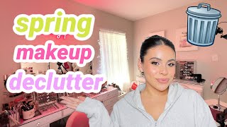 Decluttering my entire makeup collection 🗑️ Spring Cleaning 🥰 [upl. by Aitas]