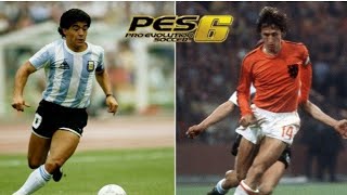 Argentina 1986 vs Holanda 1974  quotPES 6 DECADASquot [upl. by Hplodur495]