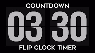 3 Minutes 30 Seconds Countdown Flip Clock With Alarm 4k [upl. by Tterrab]