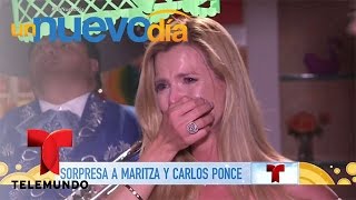 Sorprenden con mariachis a Maritza y a Carlos Ponce  Un Nuevo Día  Telemundo [upl. by Isus]