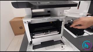 Verificando obstruções de papel na HP Laser MFP 432fdn [upl. by Joachima551]