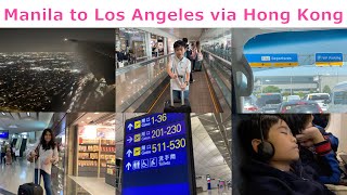 Manila Philippines to Los Angeles USA via Cathay Pacific with Layover in Hong Kong lax hkg mnl [upl. by Gittle]