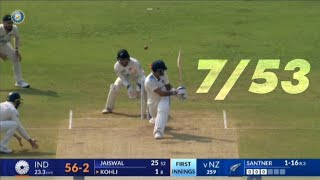 Michael Santner 7 wicket bowling  ind vs nz 2nd test macth day 2 [upl. by Den875]