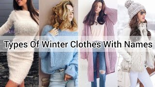 Types of winter clothes with nameWinter dress for girlsTypes of sweater namesWinter outfit ideas [upl. by Anallise]