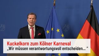 Pressekonferenz mit Christoph Kuckelkorn Kölner Karnevalssitzungen fallen 2022 aus [upl. by Yhprum]