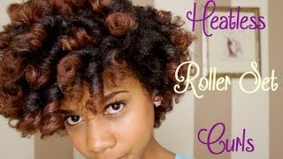 How to Heatless Roller Set Curls on Natural Hair [upl. by Eri]