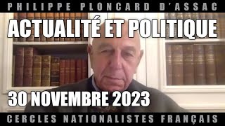 Actualité et politique du 30 novembre 2023 [upl. by Ydnat]