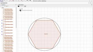 GeoGebra osa 13 nkulmio ympyrän sisällä ja piin likiarvo [upl. by Uyekawa801]