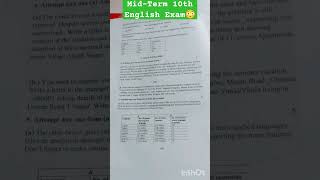 Class10th MidTerm English Exam 2024😳😳🔥🔥shorts ytshorts akankshaonlineclasses [upl. by Haliehs]