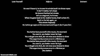 Eminem Lose Yourself lyrics [upl. by Emerson]