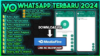 Yowhatsapp terbaru 2024  ANTI BLOKIRR ANTI KADALUARSA  free download [upl. by Pedro982]