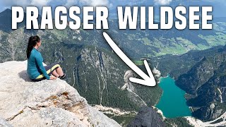 Dolomiten Wanderung auf den Seekofel  bester Blick von oben auf den Pragser Wildsee [upl. by Hulbert]