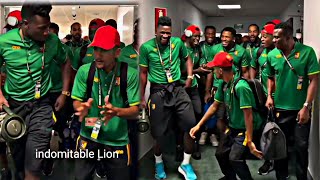 Indomitable lions of Cameroon celebrating Samuel Eto as Onana sings for them [upl. by Annaeoj595]