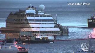 Costa Concordia Ship Set Upright After 19 Hours [upl. by Maurilla]