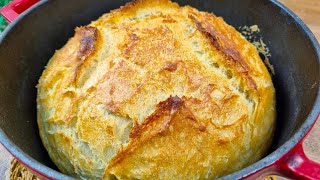 4 Ingredients No need to knead the bread Anyone can make this homemade bread [upl. by Orfinger15]