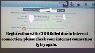 Registration with CIDR failed due to network erorplease check your internet conection amp try again [upl. by Nageam359]