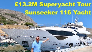 £132 Million Superyacht Tour  Sunseeker 116 Yacht [upl. by Aggappera]