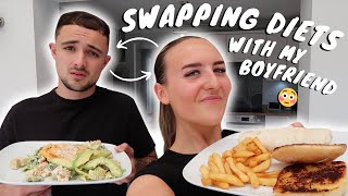 I SWAPPED DIETS WITH MY BOYFRIEND FOR 24 HOURS😳 [upl. by Suidualc]