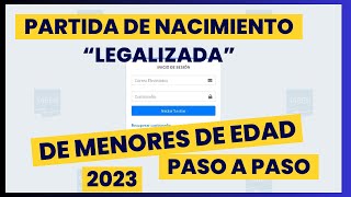 Como solicitar y Legalizar Partida de Nacimiento de menor de edad legalizacion venezuela 2023 [upl. by Llerraf906]