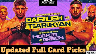 Updated Full Card Predictions UFC Fight Night Dariush vs Tsarukyan [upl. by Gapin]