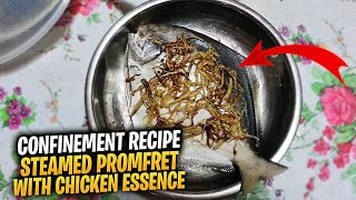 鸡精清蒸鲳鱼 Confinement Recipe  Steamed Promfret with Chicken Essence [upl. by Retsbew]