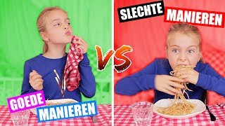 GOEDE MANIEREN vs SLECHTE MANIEREN SKETCH ♥DeZoeteZusjes♥ [upl. by Llemij]