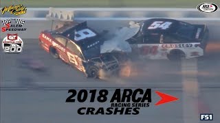 2018 ARCA Racing Series Crashes FairgroundsTalladega [upl. by Jerrilyn244]