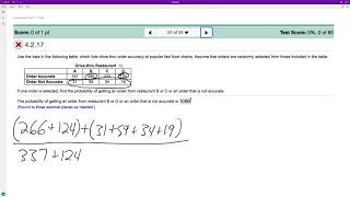 Use the data in the following table which lists drivethru order accuracy [upl. by Nolyarg198]