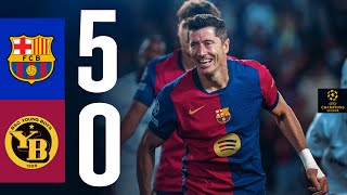 HIGHLIGHTS  FC BARCELONA 5 vs 0 YOUNG BOYS  UEFA CHAMPIONS LEAGUE 202425 [upl. by Siddon]