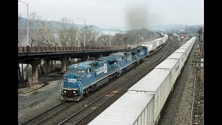 CONRAIL TRAINS on the FORT WAYNE LINE at CONWAY LEETSDALE and GLENFIELD PA MARCHAPRIL 1995 [upl. by Garfield709]