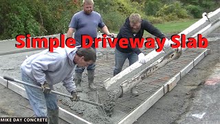 How To Form Pour and Finish A Concrete Driveway  Parking Area Slab [upl. by Devonne]