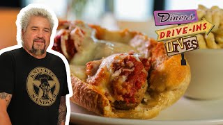 Guy Fieri Eats a Gigantic Meatball Sub in Alaska  Diners DriveIns and Dives  Food Network [upl. by Raval]