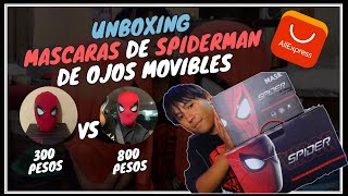 mascara de ojos movibles de aliexpress  Spiderman  300 pesos vs 800 pesos [upl. by Klina]