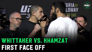 Robert Whittaker vs Khamzat Chimaev Face Off  UFC 308 [upl. by Odnanreh]