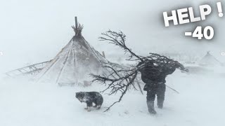 EXTREME 40° Solo Camping 4 Days  Snowstorm Hot Tent Camping In A Blizzard  ASMR [upl. by Duleba447]