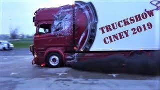 Truckshow Ciney 2019  trucks are leaving with loud pipes in 4K Part 1 [upl. by Enna]