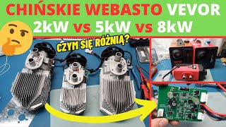 Chińskie WEBASTO VEVOR porównanie 2kW vs 5kW vs 8kW  ogrzewanie postojowe do kampera lub garażu [upl. by Tteve]