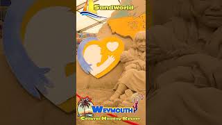 Ukrainian ARTIST Slava Borecki created a sand sculpture titled A Message of Peace SandWorld Weymouth [upl. by Ennayoj538]