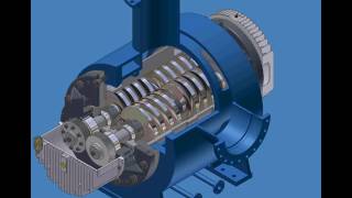 Twin Screw Pump Operation Cutaway [upl. by Nart]