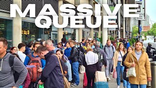 Eurostar Long Queue London to Paris  St Pancras Train Station 31 May 2022 [upl. by Shaum]