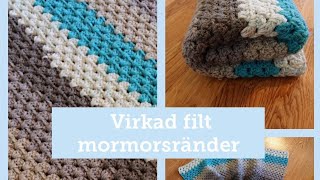 VIRKA babyfilt i mormorsränder  crochet grannystripe babyblanket swedish [upl. by Candida685]