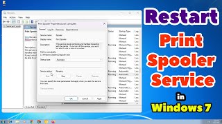 How to Restart Print Spooler Service in Windows 7 PC or Laptop [upl. by Larrej220]