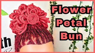 Loc Style Tutorial 50  Flower Petal Bun  Summer Updo  Easy Loc Styling  How to for Beginners [upl. by Adiaz]