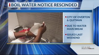 Overton Quitman boil water notices rescinded [upl. by Lirba444]