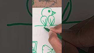 hand painted bird drawing easy full tutorial shortsviral how to draw a bird easy drawing full tutor [upl. by Sayres]