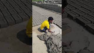 Traditional manual brick field for clay brick making shorts [upl. by Ardekahs]